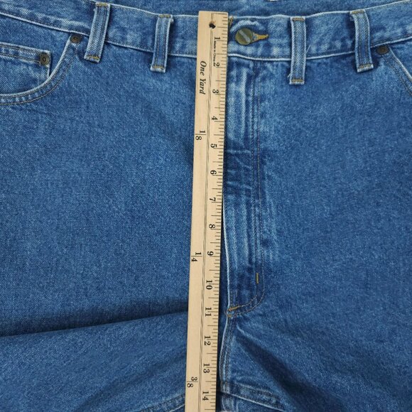 Carhartt Relaxed Fit B160 STW Jeans Mens 44x32 Medium Wash Denim Straight Leg - Picture 4 of 15